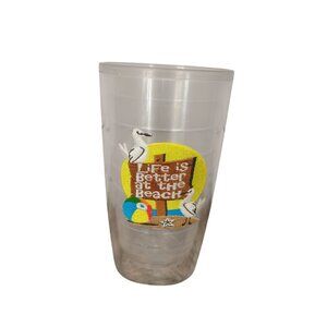 Tervis 16 Oz Clear Acrylic Insulated Tumbler With "Life Is Better‎ At The Beach"